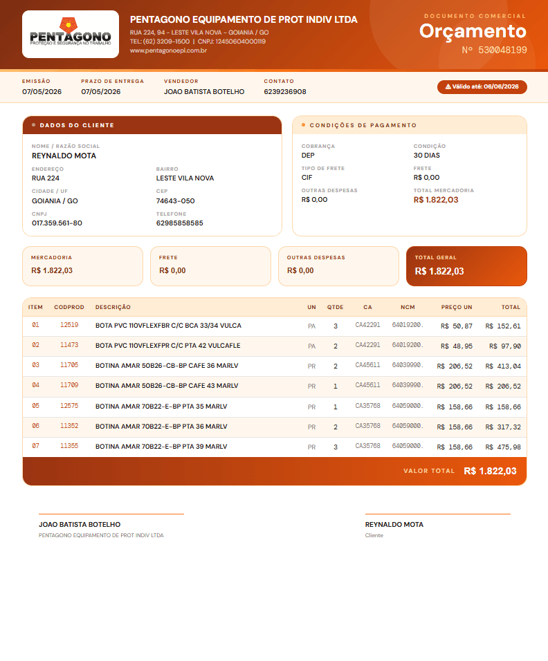 Gerador de Orçamento screenshot 2
