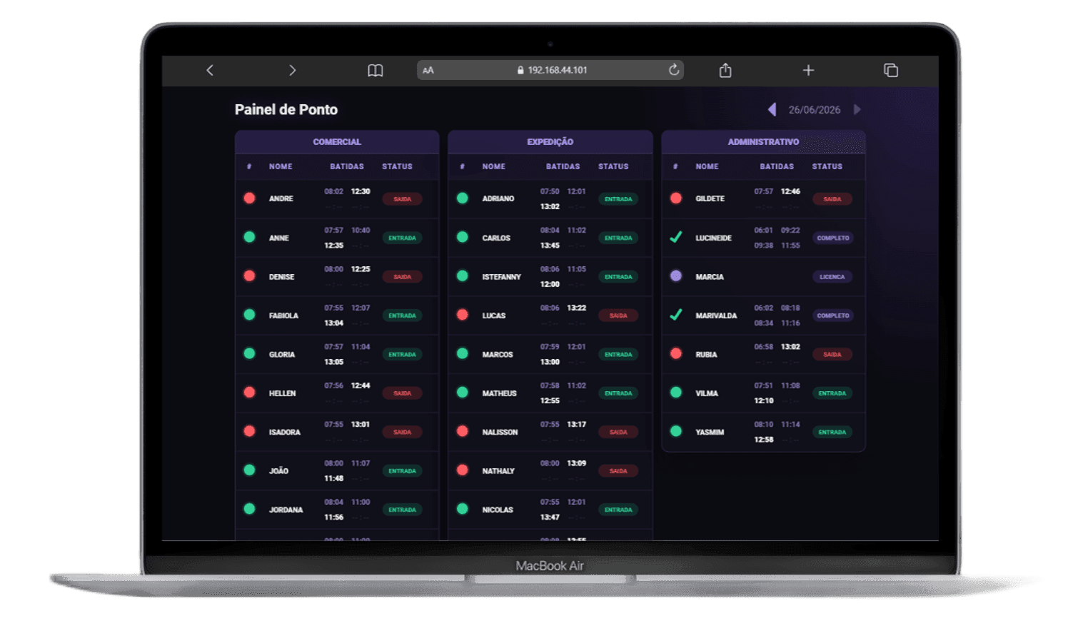 Painel de Ponto Secullum screenshot 1