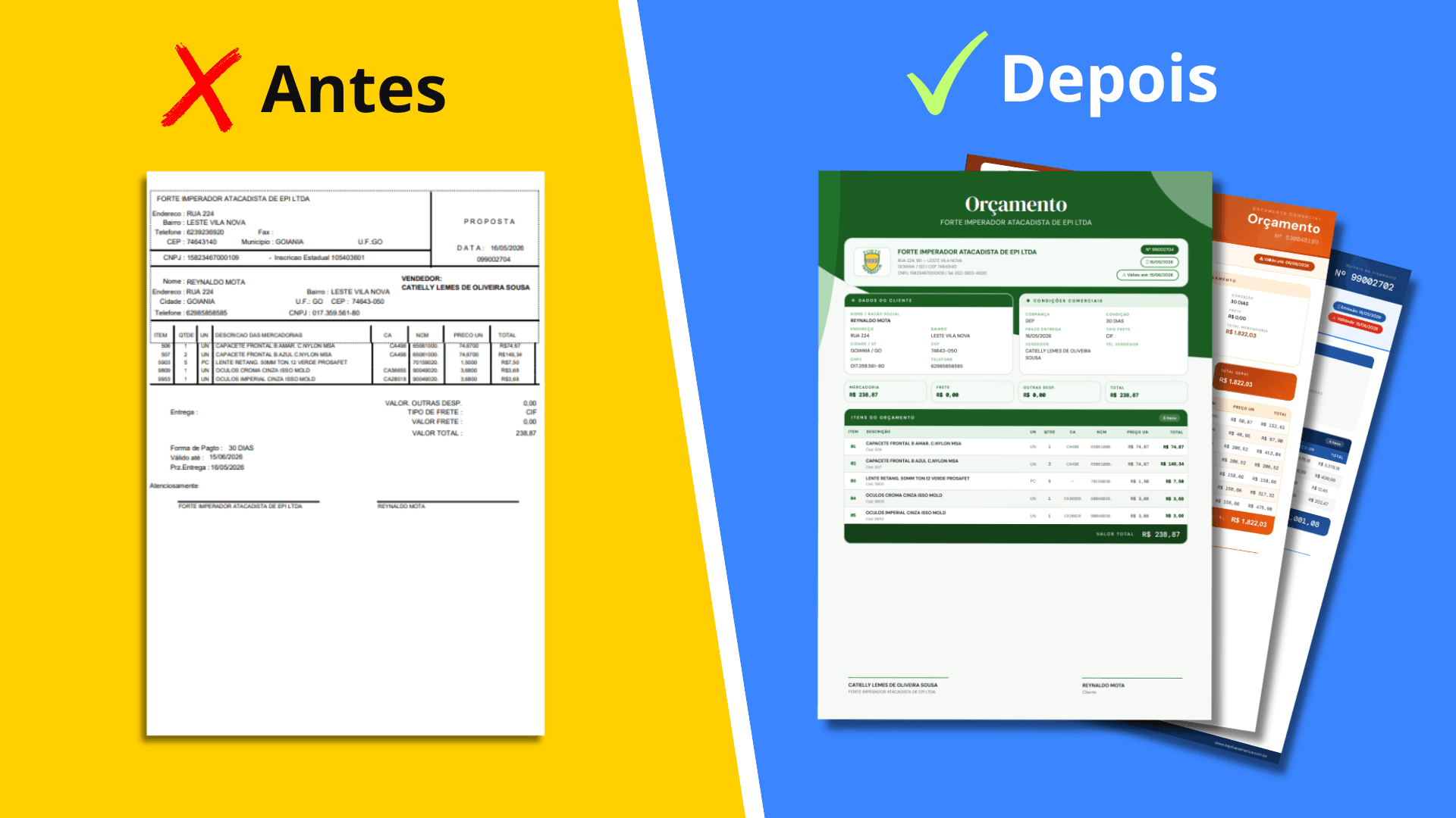 Gerador de Orçamento Moderia criando PDF a partir do WinThor